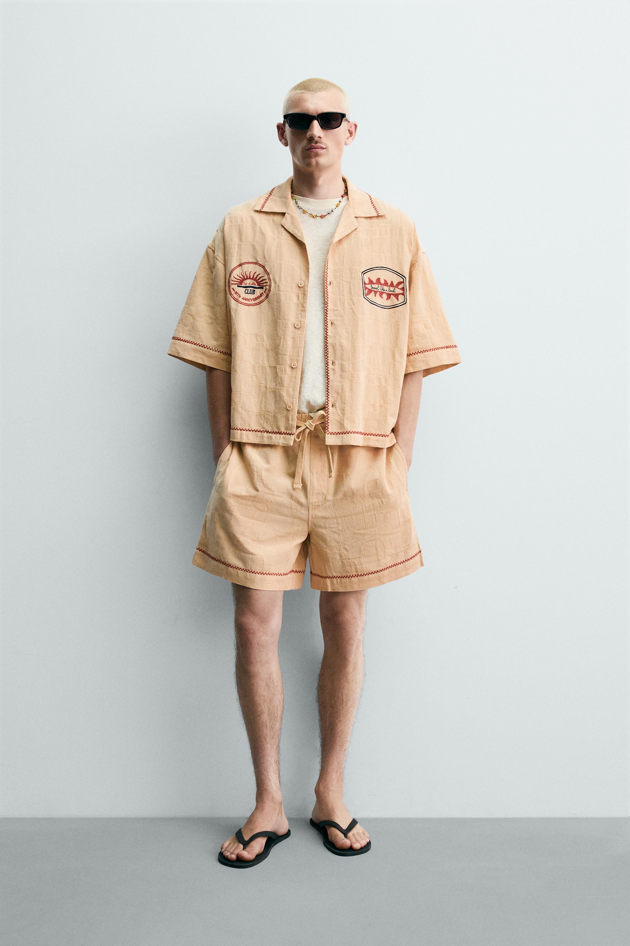 SHORT RELAXED FIT JACQUARD BRODÉ